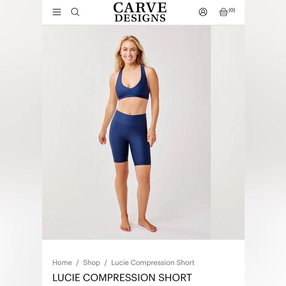 Carve Designs Swim Lucie Compression short, size SMALL, navy, NWT